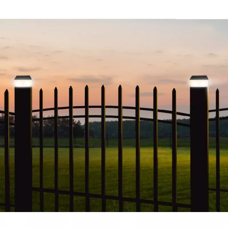 GB128 Lampada solare LED per pali di recinzione e giardino, nero - verde blu