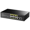 Switch di rete Cudy FS1010PG — 10/100 Mbps, 8 porte PoE, 2 uplink, budget PoE 120W, case in metallo