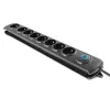 Protezione da sovratensione Qoltec 50113 nero 8 uscite AC 230 V 1,8 m