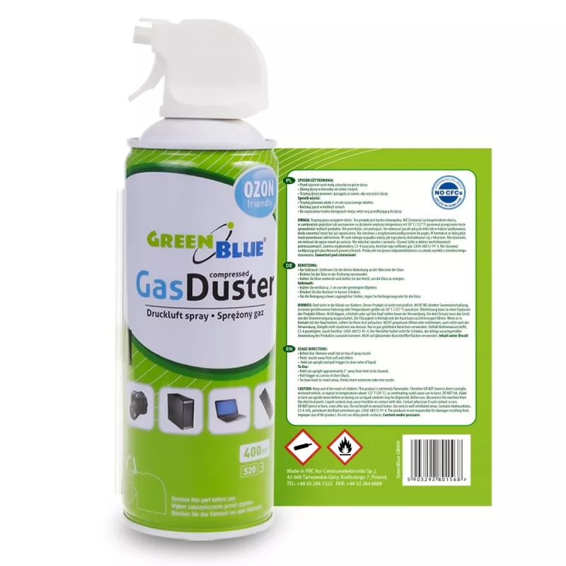 Aria compressa GreenBlue GB400 400ml bomboletta a pistola - spray a pistola
