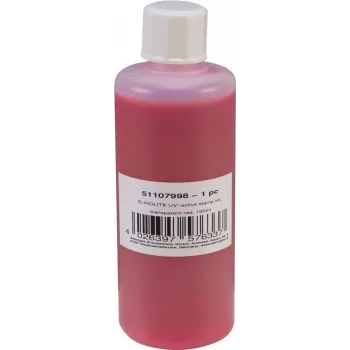Inchiostro per tampone EUROLITE UV-attivo trasparente rosso 100 ml, inchiostro per timbri UV-reattivo trasparente rosso