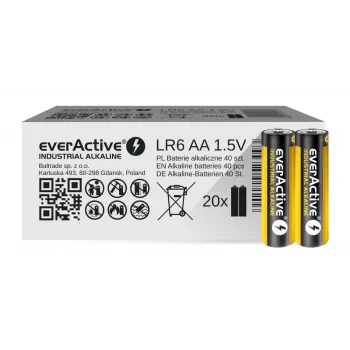 Batteria alcalina monouso everActive EVLR6S2IK AA 1,5 V — confezione da 40