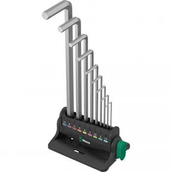 Wera 05022102001 set chiavi esagonali, forma a L, metriche, 9 pz.