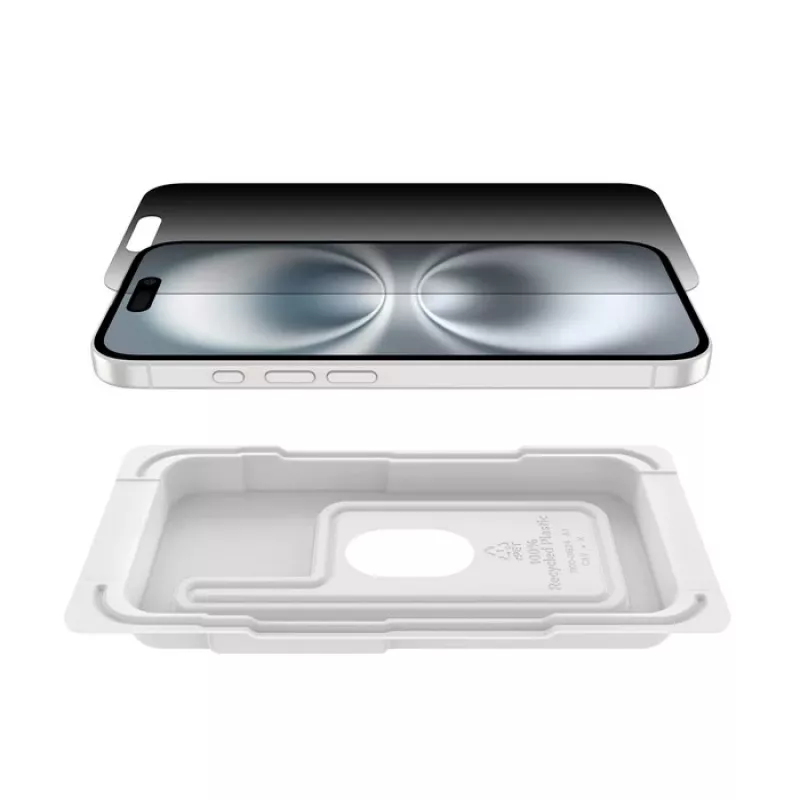 Protezione schermo Belkin ScreenForce per iPhone 16 vetro temperato privacy