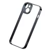 Set custodia trasparente glitterata e vetro temperato Baseus per iPhone 14 Plus (nero)