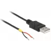 Delock Cavo USB2.0 connettore maschio Type-A > 2 x estremità cavo aperte - 1,5 m - nero (85664)