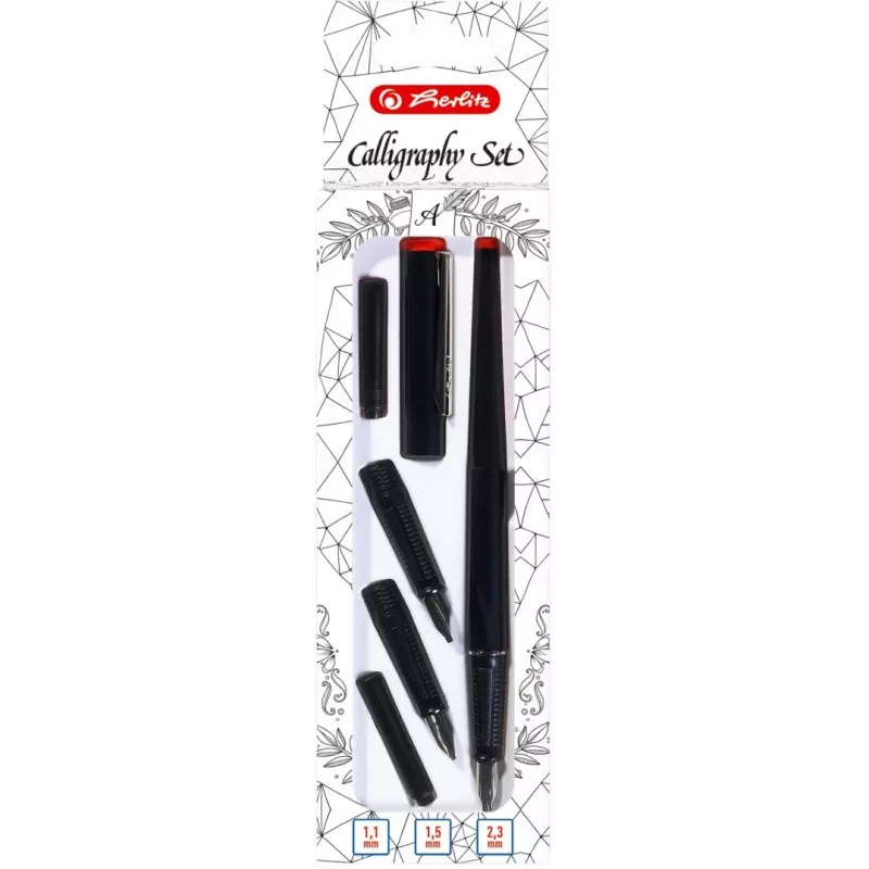 Penna a sfera + penna stilografica Herlitz 8623001 nero 5 pezzi