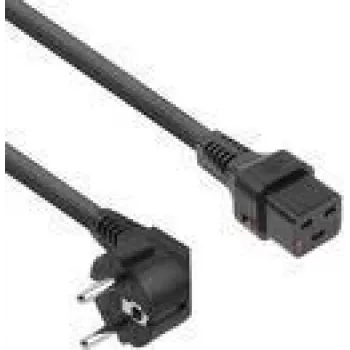 Cavo di alimentazione ACT connettore maschio CEE 7/7 (angolare) - C19 IEC Lock nero 2 m, EL262S