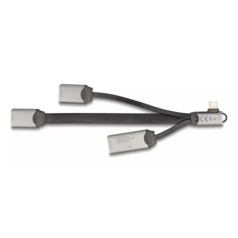 DeLOCK 64303 Hub USB 3.2 Gen 1 Type-C 5000 Mbit/s grigio