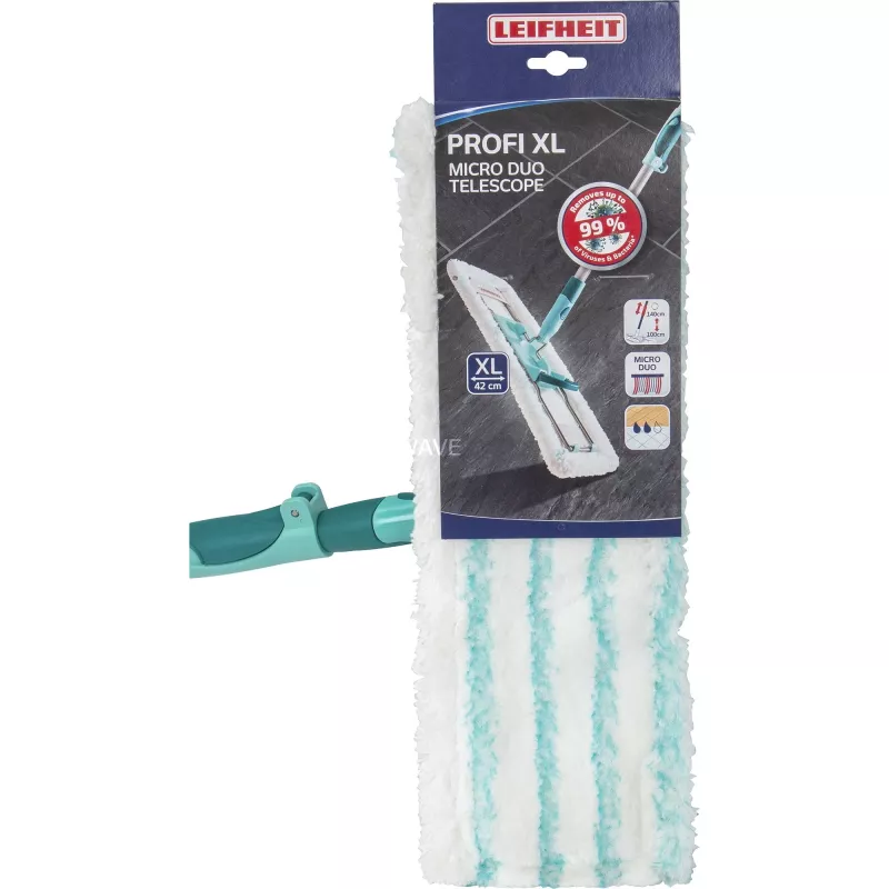 Mop Leifheit 55049 in microfibra per laminato, piastrelle e legno, grigio/turchese