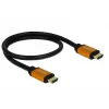 DeLOCK - cavo HDMI - HDMI (M) su HDMI (M) - 50 cm - tripla schermatura - nero, oro - supporto 8K