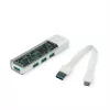 Hub USB 3.2 Gen 1 mobile ROLINE, 4 porte, cavo di collegamento Type-A+C