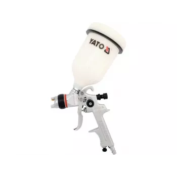 Pistola a spruzzo per vernici a pressione YATO YT-2341, bicchiere in acciaio inox 0,6 L, flusso d'aria 410 l/min, aria compressa