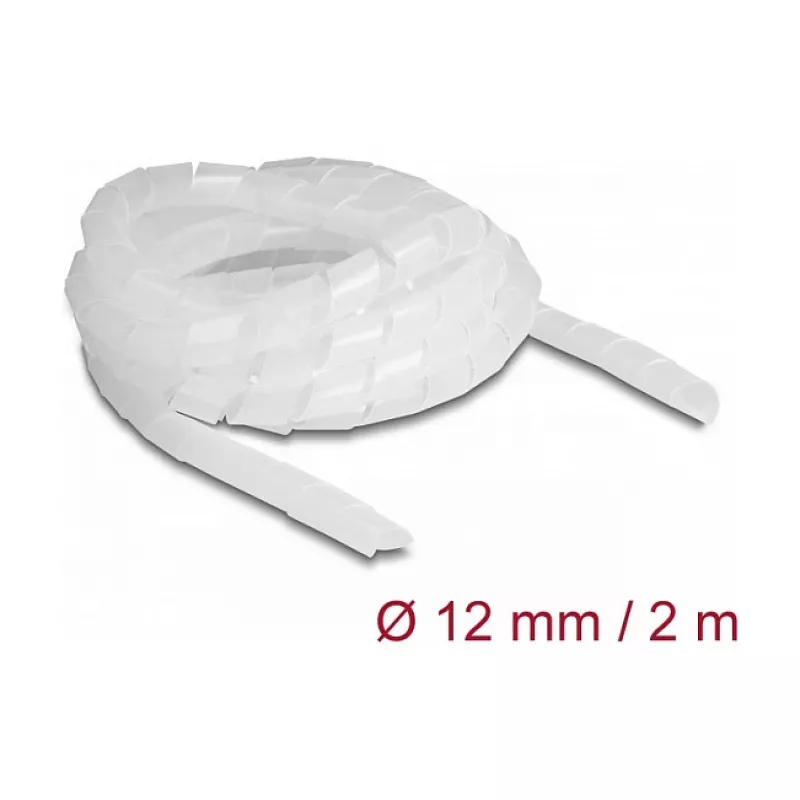 DeLOCK guaina a spirale flessibile 2 m x 12 mm trasparente polietilene -40 fino a 80 °C