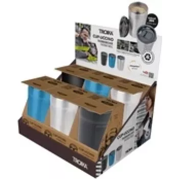Set bicchieri termici TROIKA espositore da banco 6×CUP-UCCINO — 6 pezzi, bicchieri isolati