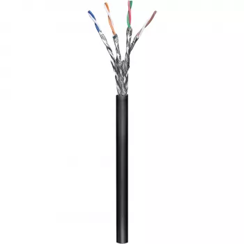 Wentronic goobay - cavo in bobina - 100,0 m - SFTP, PiMF - CAT 6 - trefolo - nero (57195)
