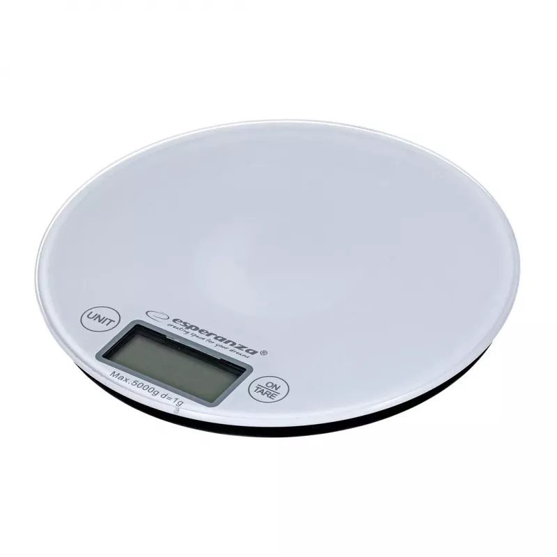 Bilancia da cucina elettronica ESPERANZA EKS003W, capacità 5 kg, precisione 1 g, vetro temperato, controllo touch