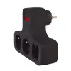 Maclean Presa elettrica, quadrupla con interruttore, piede stabilizzante, tipo E, 2x2,5A, 2x16A, MCE224 E/B