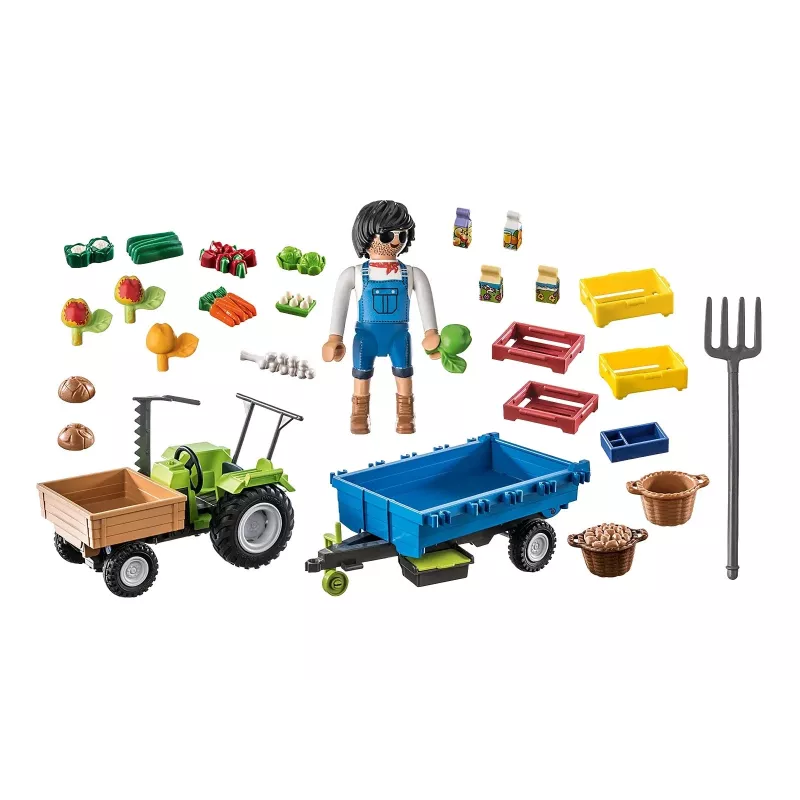 Playmobil trattore mietitrebbia con rimorchio - gioco simbolico e gioco fantasioso per bambini da 6 a 9 anni - Fat Brain Toys