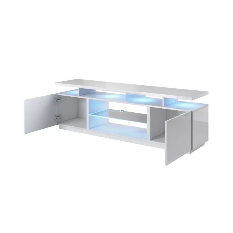 Mobile TV EVA 180x40x56 bianco/bianco lucido