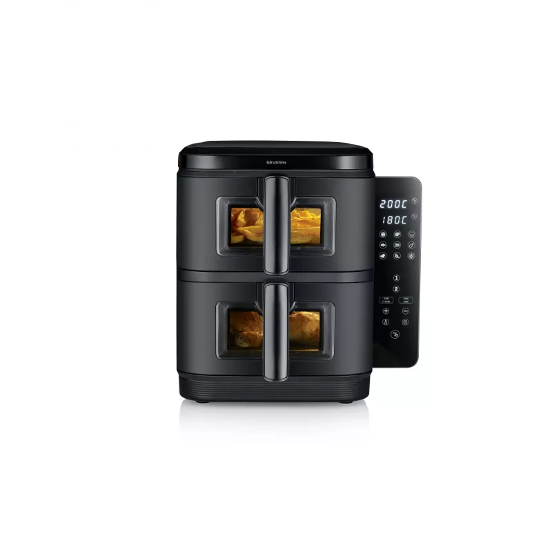 Friggitrice SEVERIN FR 2468 S-Fry Duo Stack 2-in-1 capacità di cottura, design a doppio cestello
