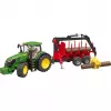 BRUDER John Deere 7R 350 con rimorchio forestale e 4 tronchi