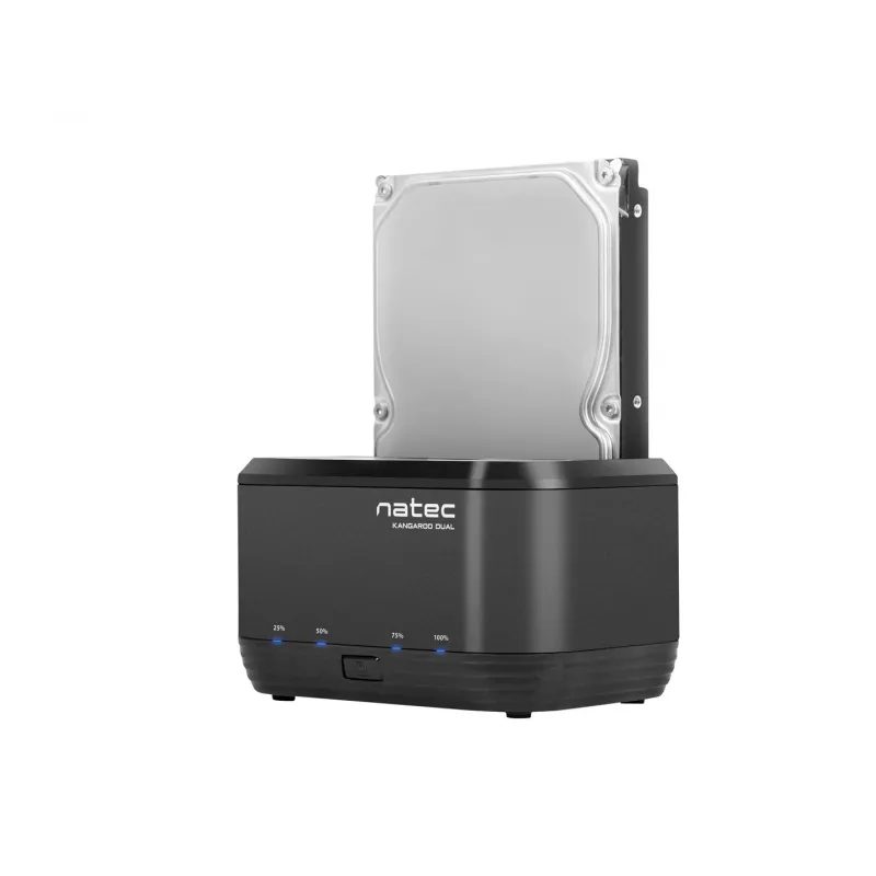 Docking station per dischi rigidi 2,5/3,5 USB 3.0 Natec Kangaroo Dual, funzione di clonazione, alimentatore
