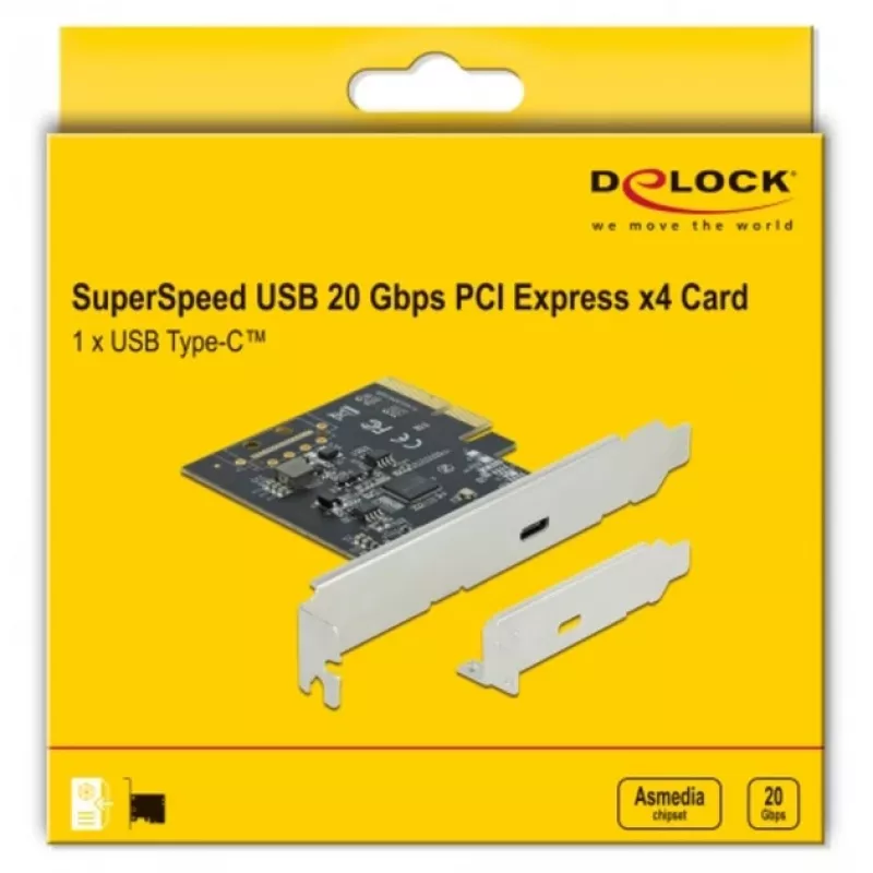 DeLOCK - adattatore USB - PCIe 3.0 x4 low-profile - USB 3.2 Gen 2x2 x 1 (89036)