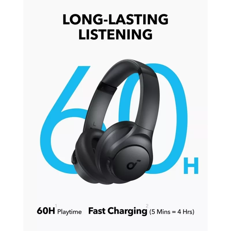 Cuffie over-ear Anker Soundcore Q11i, Bluetooth 5.0, fino a 20 h di batteria, microfono integrato, grigio scuro