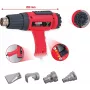 Set pistola ad aria calda ks tools 960.1190 con 4 accessori – apparecchio elettrico ad aria calda per riscaldare, asciugare e per guaine termorestringenti