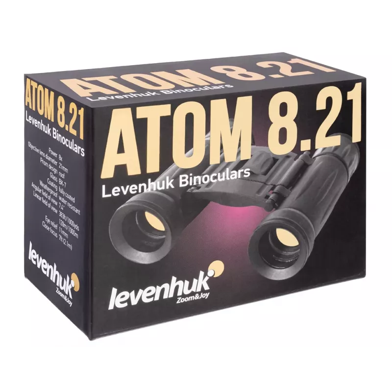 Binocolo Levenhuk Atom 8x21 prisma a tetto nero ingrandimento 8x