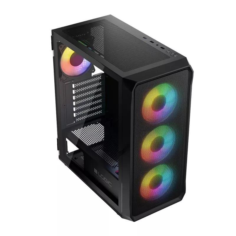 Case LOGIC CONCEPT Portos ARGB ATX Mid-Tower, nero