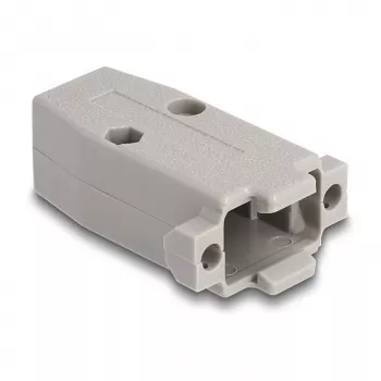 DeLOCK passacavo custodia D-Sub in plastica per connettore maschio/femmina 9 poli con guarnizioni in gomma, grigio, 31,2 × 47,9 × 16,6 mm