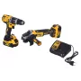 Set combinato per elettroutensili DeWALT DCK2080P2T-QW — 18V Li‑Ion 5Ah (2x), smerigliatrice angolare DCG405, avvitatore trapano, filettatura platorello M14, valigia
