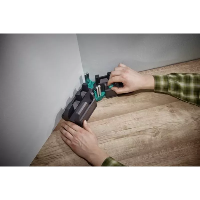 Cassetta per tagli obliqui e battuta Wolfcraft 6948200 — guida per tagli obliqui, campo di misura 85–180°, per tavole fino a 3 cm, nera