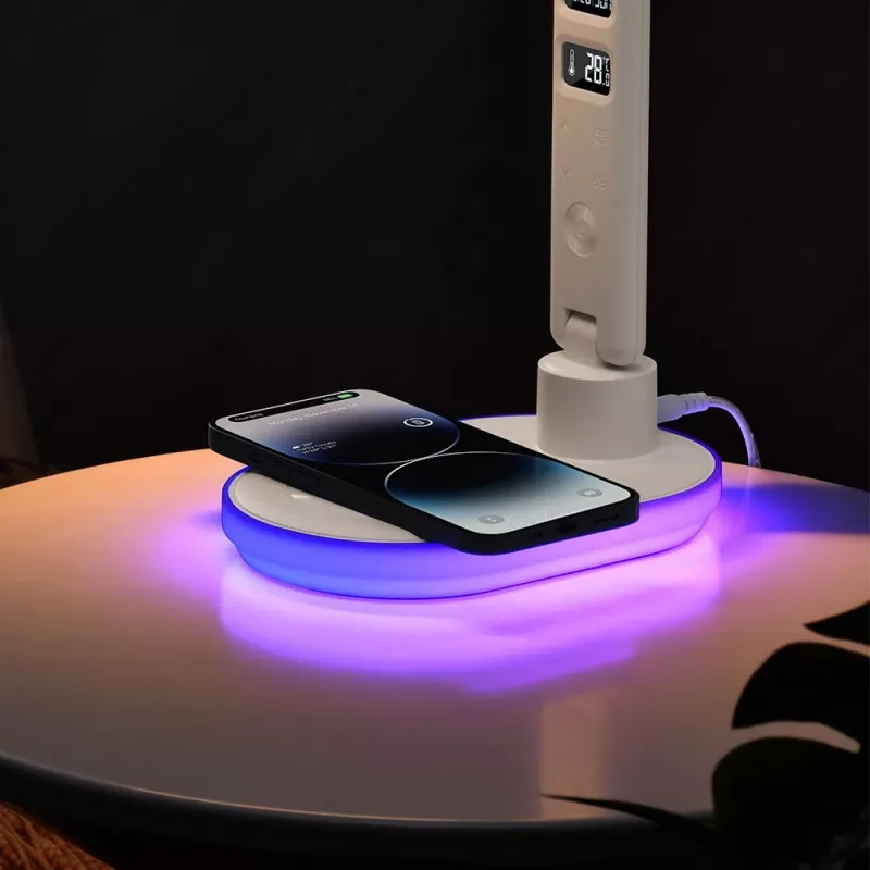 Lampada da tavolo Hawk HW-LAMP03 bianco RGB — lampada da scrivania LED regolabile con illuminazione RGB