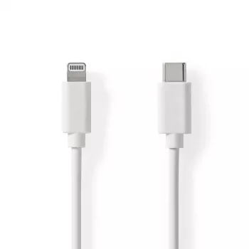 Cavo Lightning Nedis - USB 2.0 | Apple Lightning 8-Pin | connettore USB-C™ | 480 Mbit/s | nichelato | 1,00 m | rotondo | PVC | bianco | etichetta