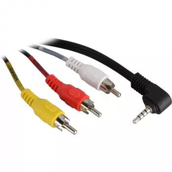 Cavo adattatore Wentronic Goobay jack 3,5 mm/RCA, 1,5 m - jack 3,5 mm maschio (4 poli, stereo) 90° > 3x RCA maschio (50209)