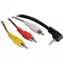 Cavo adattatore Wentronic Goobay jack 3,5 mm/RCA, 1,5 m - jack 3,5 mm maschio (4 poli, stereo) 90° > 3x RCA maschio (50209)