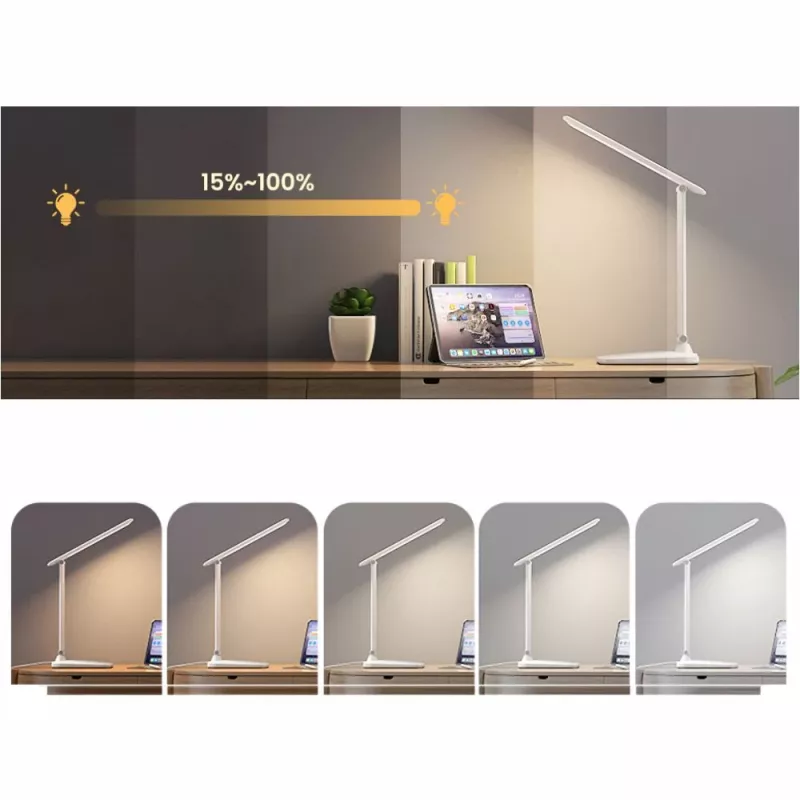 Lampada da tavolo Hawk HW-LAMP01 bianco LED luminosità regolabile, braccio orientabile