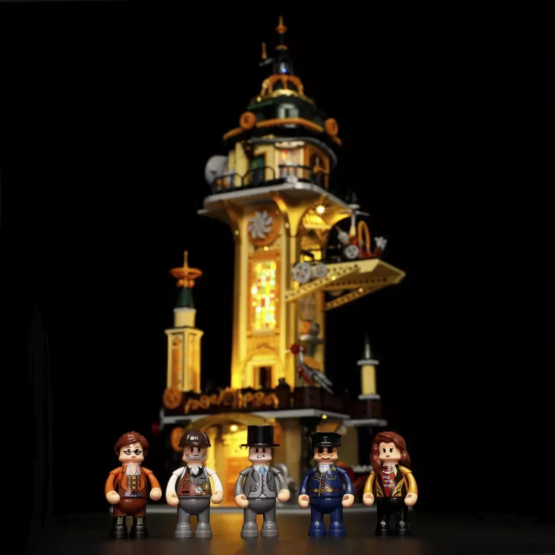 Torre di guardia steampunk, giocattolo da costruzione