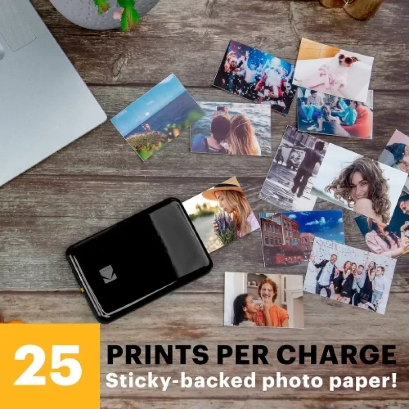 Stampante fotografica istantanea mobile Kodak STEP a colori ZINK 2x3'' 1 ppm, Bluetooth, nera