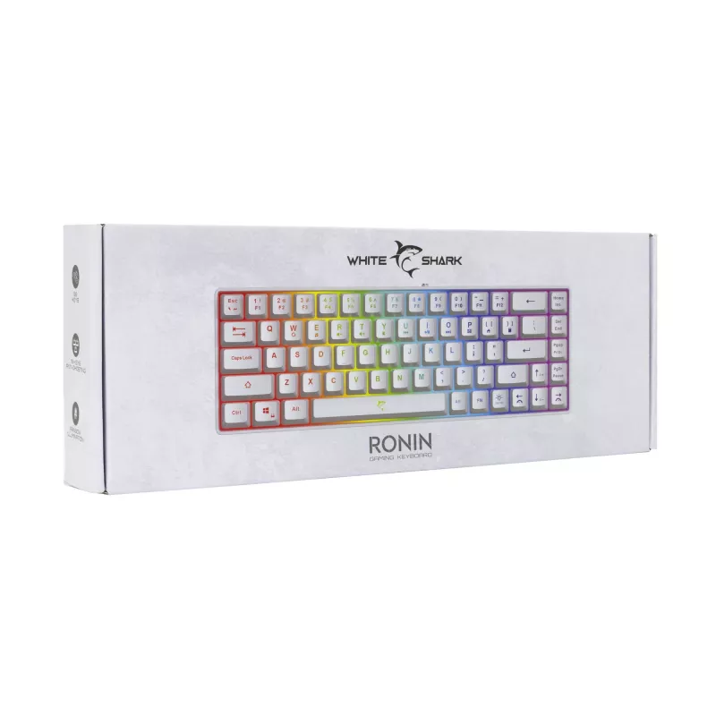 Tastiera White Shark RONIN bianca USB QWERTY 68 tasti LED