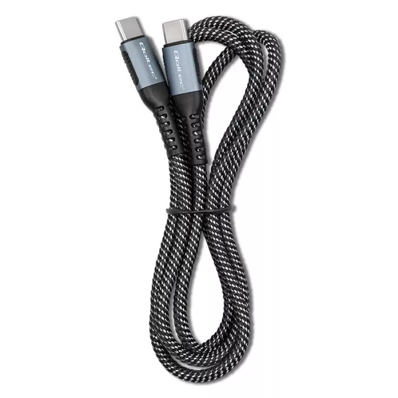 Cavo Qoltec USB 2.0 Type-C a USB 2.0 Type-C 100W QC 3.0 PD 1m nero