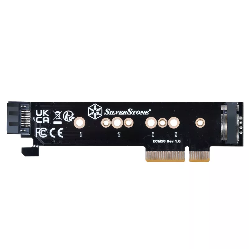 Silverstone SST-ECM28 scheda adattatore M.2/SATA, PCIe 4.0, 1x M-Key, 1x SATA