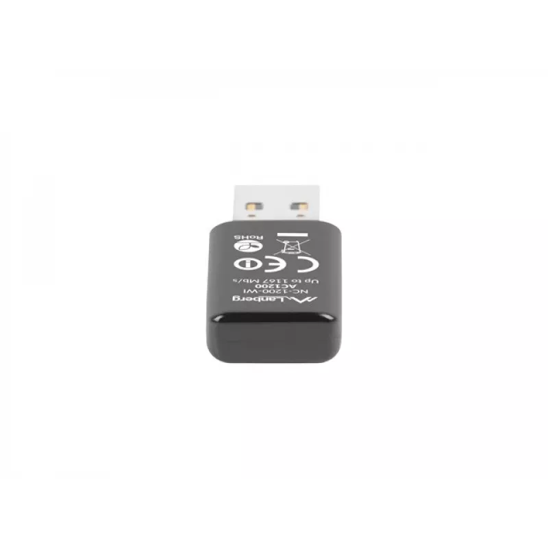 Lanberg NC-1200-WI adattatore WiFi USB 3.0 AC1200 dual-band, 2 antenne interne, nero