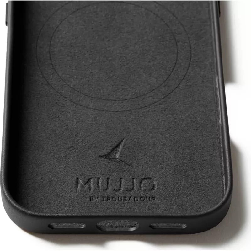 Mujjo Full Leather Case MagSafe custodia per iPhone 17 nero