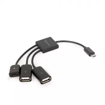 Cavo USB OTG Micro BM -> 2xUSB-AF + BF Micro 13 cm