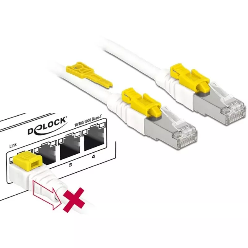 Cavo di rete DeLOCK 85330 RJ-45 Cat6a 0,5 m bianco