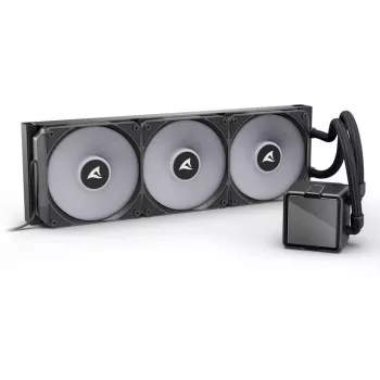 Dissipatore a liquido per CPU All-in-One Sharkoon S100 ARGB – radiatore da 360 mm, nero